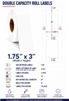 1.75" x 3" INKJET DOUBLE CAPACITY ROLL LABELS Thumbnail #1