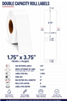 1.75" x 3.75" INKJET DOUBLE CAPACITY ROLL LABELS Thumbnail #1