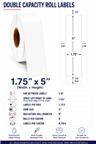 1.75" x 5" INKJET DOUBLE CAPACITY ROLL LABELS Thumbnail #1