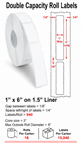 1" x 6" INKJET DOUBLE CAPACITY ROLL LABELS Thumbnail #1