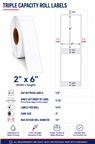 2" x 6" TRIPLE CAPACITY INKJET ROLL LABELS Thumbnail #1