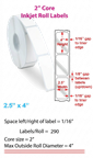 2.25" x 1.25" ROLL LABELS FOR COMPACT INKJET PRINTERS Thumbnail #1