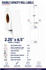 2.25" x 6.5" INKJET DOUBLE CAPACITY ROLL LABELS Thumbnail #1