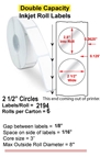 2.5" CIRCLE INKJET DOUBLE CAPACITY ROLL LABELS Thumbnail #1