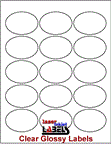 2.5" x 1.75" OVAL  CLEAR LASER GLOSSY LABELS Thumbnail #1