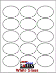 2.5" x 1.75" OVAL GLOSSY WHITE LABELS Thumbnail #1