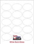 2.5" x 1.75" OVAL WHITE SEMI-GLOSS for LASER Thumbnail #1