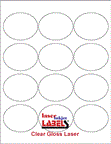 2.5" x 1.75" OVAL  CLEAR LASER GLOSSY LABELS Thumbnail #1