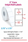 2.75" x 1.75" ROLL LABELS FOR COMPACT INKJET PRINTERS Thumbnail #1