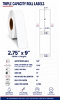 2.75" x 9" INKJET DOUBLE CAPACITY ROLL LABELS Thumbnail #1