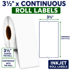 3.5" x 100' ROLL LABELS FOR COMPACT INKJET PRINTERS Thumbnail #2