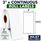 3" x 100' ROLL LABELS FOR COMPACT INKJET PRINTERS Thumbnail #2