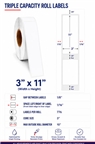 3" x 11" TRIPLE CAPACITY INKJET ROLL LABELS Thumbnail #1