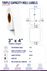 3" x 4" TRIPLE CAPACITY INKJET ROLL LABELS Thumbnail #1