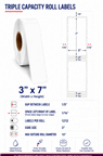 3" x 7" TRIPLE CAPACITY INKJET ROLL LABELS Thumbnail #1