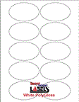 3.25" x 2" Oval White PolyGloss for Inkjet or Laser Print Thumbnail #1