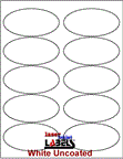 3.875" x 1.9375" OVAL UNCOATED WHITE LABELS Thumbnail #1