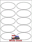 3.875" x 1.9375" OVAL GLOSSY WHITE LABELS Thumbnail #1