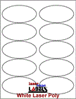3.875" x 1.9375" OVAL WHITE POLY LASER LABELS Thumbnail #1