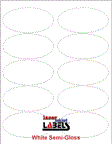 3.875" x 1.9375" OVAL WHITE SEMI-GLOSS for LASER Thumbnail #1