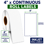 4" x 480' INKJET DOUBLE CAPACITY ROLL LABELS Thumbnail #2