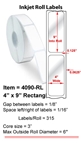 4" x 9" INKJET ROLL LABELS Thumbnail #1