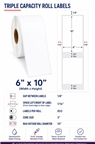 6" x 10" TRIPLE CAPACITY INKJET ROLL LABELS Thumbnail #1