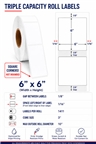 6" x 6" TRIPLE CAPACITY INKJET ROLL LABELS Thumbnail #1