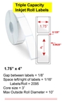 1.75" x 4" TRIPLE CAPACITY  INKJET ROLL LABELS Thumbnail #1