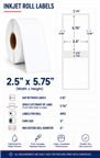 2.5" x 5.75" INKJET ROLL LABELS Thumbnail #1