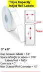 3" x 8" TRIPLE CAPACITY INKJET ROLL LABELS Thumbnail #1
