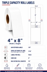 4" x 8" TRIPLE CAPACITY  INKJET ROLL LABELS Thumbnail #1