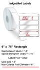 6" x .75" INKJET ROLL LABELS Thumbnail #1