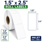 1.5" x 2.5" INKJET DOUBLE CAPACITY ROLL LABELS Thumbnail #3