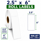 2.5" x 6" INKJET DOUBLE CAPACITY ROLL LABELS Thumbnail #2