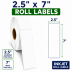 2.5" x 7" INKJET DOUBLE CAPACITY ROLL LABELS Thumbnail #2