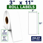 3" x 11" TRIPLE CAPACITY INKJET ROLL LABELS Thumbnail #2