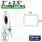3" x 2.5" INKJET DOUBLE CAPACITY ROLL LABELS Thumbnail #3