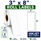 3" x 8" TRIPLE CAPACITY INKJET ROLL LABELS Thumbnail #2
