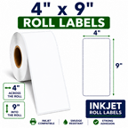 4" x 9" TRIPLE CAPACITY  INKJET ROLL LABELS Thumbnail #2
