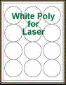 2.5" CIRCLE WHITE POLY LASER LABELS Thumbnail