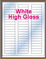 2.125" x 0.5"  RECTANGLE GLOSSY WHITE LABELS Thumbnail