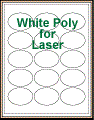 2.5" x 1.75" OVAL WHITE LASER POLY Thumbnail