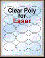 2.5" x 1.75" OVAL  CLEAR LASER GLOSSY LABELS Thumbnail