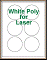 3" CIRCLE WHITE POLY LASER LABELS Thumbnail