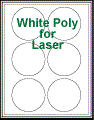 3.33" CIRCLE WHITE POLY LASER LABELS Thumbnail