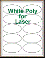 3.875" x 1.9375" OVAL WHITE POLY LASER LABELS Thumbnail