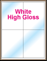4.25" x  5.5" RECTANGLE GLOSSY WHITE LABELS Thumbnail