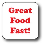 2" x 2" PREPRINTED GREAT FOOD FAST ROLL LABEL Thumbnail