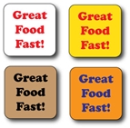 2" x 2" PREPRINTED GREAT FOOD FAST ROLL LABEL Thumbnail #1